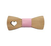 BOBIJOO Jewelry - Noeud Papillon Bois Naturel Bambou Femme Fille Rose Au Choix Fait Main Cuir - Taille unique, N01