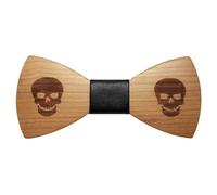 BOBIJOO Jewelry - Noeud Papillon Bois Tête de Mort Biker