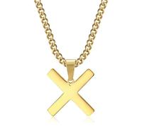 BOBIJOO Jewelry - Pendentif Collier Croix de Saint André en X Décussée Sautoir Plaqué Doré Or Acier INOX 316L Chaîne