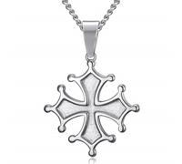 BOBIJOO Jewelry - Pendentif Collier Homme Croix Occitane Cathare Toulouse Languedoc Acier Inoxydable Argenté