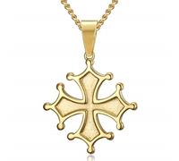 BOBIJOO Jewelry - Pendentif Collier Homme Croix Occitane Cathare Toulouse Languedoc Acier Inoxydable Or Doré Plaqué
