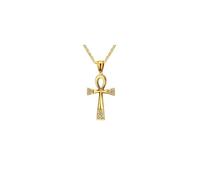 BOBIJOO Jewelry - Pendentif Collier Homme Femme Croix de Vie Ankh Egyptienne Acier Inoxydable Argent ou Or Chaîne - N07