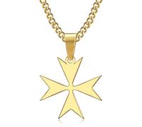 BOBIJOO Jewelry - Pendentif Croix de Malte St JeanTemplier Biker Or