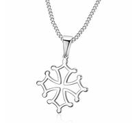 BOBIJOO Jewelry - Pendentif Croix d'Occitanie 20mm Languedoc Acier Collier