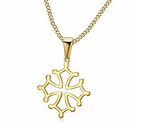 BOBIJOO Jewelry - Pendentif Croix d'Occitanie 20mm Languedoc Acier Collier Or