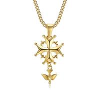 BOBIJOO Jewelry - Pendentif Croix Huguenote Protestant Femme Enfant Or