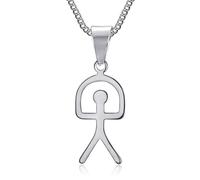 BOBIJOO Jewelry - Pendentif indalo Gitan Symbole Espagne Petit modèle Acier Inoxydable Argenté Chaîne Incluse