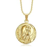 BOBIJOO Jewelry - Pendentif Médaille Miraculeuse de l'Immaculée Conception Sainte Vierge Marie Or Acier Plaqué Doré