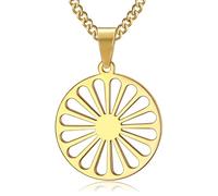 BOBIJOO Jewelry - Pendentif Roue des Voyageurs Drapeau Gitans Or