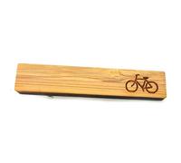 BOBIJOO JEWELRY - Pince à Cravate en Bois Vélo Cycliste Gravée Coureur Bicyclette Bobo Ecolo