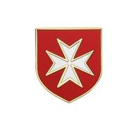 BOBIJOO Jewelry - Pin's épinglette Blason templier Croix de Malte blanche