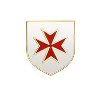 BOBIJOO Jewelry - Pin's épinglette Blason templier Croix de Malte Rouge