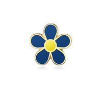 BOBIJOO Jewelry - Pins Franc-Maçon fleur de Myosotis Email Bleu Jaune 12mm Discret