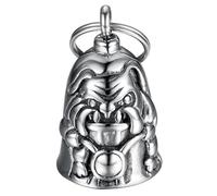 BOBIJOO Jewelry - Porte-Bonheur Clochette Protection Moto Acier 316L Biker Triker Chien Mad Bulldog Molosse