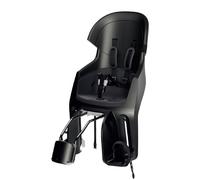 BOBIKE 8010900001 - Siège vélo arrière inclinable sur Cadre Exclusive Evolve Maxi Double paroi, Harnais 5 Points, Appui-tête réglable pour Enfants Jusqu’à 22 kg, Noir Urbain