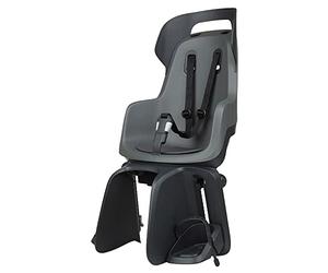 BOBIKE 8012600005 Go Maxi Carrier RS XR Siège Vélo Arrière Enfants pour Porte-Bagages, Siège Bébé 9 Mois-6 Ans, Jusqu’à 22 Kg, 20° Inclinaison, Compatible Porte-Vélo, sans Outils, Gris Macaron