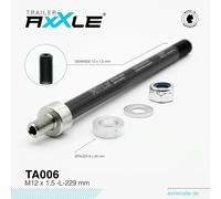 Radoxx M12x1.5 223-229 Mm Through Axle Argenté