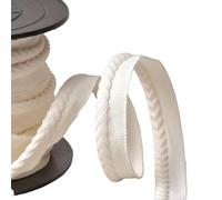 Bobine 20m passepoil/dépassant cordon chevrons diamètre 6mm écru clair