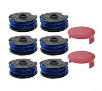 Bobine 88512 et housse de tondeuse 125-8275 pour tondeuses à gazon TORO, pièces de rechange en plastique, bobine de 6,5 x 2,4 cm avec housse de 8,6 x 3,4 cm, noir et bleu (bobine × 2 paquets)