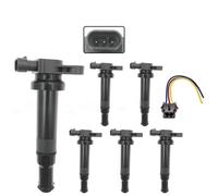 Bobine Allumage Lot De 6 Bougies D'allumage 27301-3E100 Pour Hyundai Pour Santa Pour Fe 2007-2009 UF-554 273013E100 27301 3E100 Bobine D'allumage(Coil and Plug)