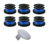 Bobine avec fil pour débroussailleuse sans fil, fil en nylon de 0,2 cm de diamètre, longueur de 3,4 m par bobine, lot de 6 + 1 couvercle, convient pour modèles CR2000, 3110382AG, 310917001