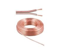 Bobine câble HP, OFC, 2x0.5mm², transparent, 25m