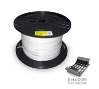 Bobine Câble Parallel Audio Plat 2x1mm Blanc 500mts (Bobine Grande Ø400x200mm)