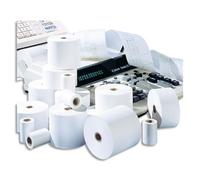 Bobine calc Canon 57 x 25 mm sans mandrin, 6,5 mètres, papier 1 pli offset extra-Blanc 60g