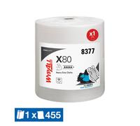 Bobine chiffons WypAll X80, 475 formats, coloris blanc