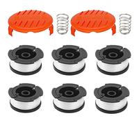 Bobine d'alimentation automatique Black+Decker A6481 et lot de 6 fils pour coupe-bordures Reflex - Longueur 10 m, capuchons et ressorts inclus