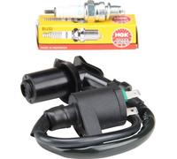Bobine d'allumage avec cosse de bougie et bougie NGK CR7HSA pour GY6 50ccm-125ccm 4 temps moteur chinois Baotian Rex QMA QMB