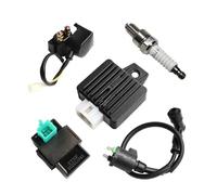 Bobine D'allumage Bobine Bobine D'allumage 5 Broches CDI Box Solénoïde 4 Broches Relais Régulateur Tension Kit Pour VTT 50cc 70cc 90cc 110cc 125cc(Un jeu)