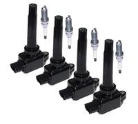 Bobine d'allumage Compatible avec CX-5 CX-3 CX-4 et autres modèles avec moteur 2.5L 2012-2017 conception à 3 broches numéro de pièce PE20-18-100(4pcs with Spark Plug)