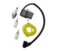Bobine d'allumage Compatible avec Les débroussailleuses 125E, 125C, 125L, 125R, 125RJ, 128R, 128LD, 128C et 128CD. Kit Comprenant Bougie d'allumage, Filtre à Carburant et durite.