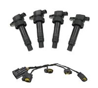 Bobine d'allumage de Performance, 4 pièces, 27301-2B010 27350-2B000, avec fil d'extension, Compatible avec moteur 10-11 Soul 1,6 l(4pcs and Wire)