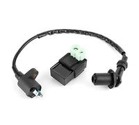 Bobine d'allumage + Unité Cdi, Qiilu Bobine d'allumage + remplacement d'unité CDI pour PIT PRO Quad Dirt Bike ATV GY6 moteur (noir)