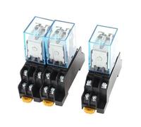 Bobine DC 12V 5A, 3 pièces, 8 broches DPDT 35mm, Rail DIN, relais de puissance électromagnétique + prise