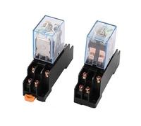 Bobine DC 12V 5A, 8 broches DPDT 35mm, relais de puissance électromagnétique sur Rail DIN + prise, 2 pièces