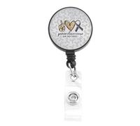 Bobine de badge pour la sensibilisation au cancer du cerveau avec rubans gris pour médecin, infirmière, personnel de bureau, cadeaux de soutien au cancer du cerveau (2581 Badge contre le cancer du