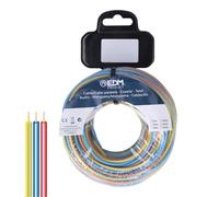 Bobine de câble flexible de 2,5 mm et 3 fils (AZ-M-T) de 10 m par couleur, totalisant 30 m. Idéal pour les projets électriques et le bricolage, garantissant qualité et résistance.