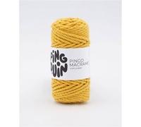 Pingouin - Pelote de Laine Pingo Macrame - Laine à Crocheter et à Tricoter - 60% COTON,36% POLYESTER,4% FIBRES DIVERSES - Aiguille n°7 - Couleur JAUNE