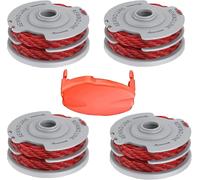 Bobine de débroussailleuse pour Flymo,4 pièces,avec alimentation automatique,double fil,compatible avec coupe-bordures Flymo Fly021,avec 1 bouchon,compatible avec Flymo Contour