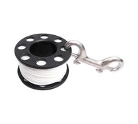 Bobine de doigt pliable compacte avec mousqueton de 90 mm et mécanisme d'enroulement lisse pour lignes de guidage de 15 m, 30 m, 50 m en eau salée (30 m)