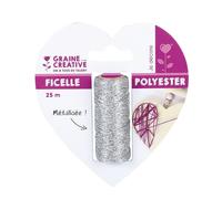 Bobine De Ficelle Métalisée Argent 25m - Graine Créative