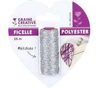 Bobine de ficelle métallisée argent 25 m - String Art Argent