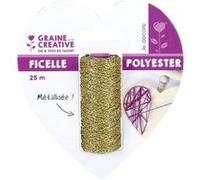 Bobine de ficelle métallisée or 25 m - String Art Doré