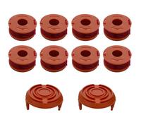 Bobine fil coupe bordure fil de rechange WA0010 compatible pour Worx débroussailleuse WG150 WG155 WG160 WG165 WG170 Ø 1,65mm longueur 3m [Lot 8 bobines + 2 couvercles] Phonillico®