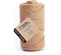 Bobine de fil de coton câblé recyclé - GRAINE CREATIVE - 2 mm - Couleur beige - 100 m - Macramé