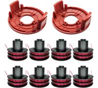 Bobine de fil de rechange pour AL-KO GTE 350/450/550,bobine de rechange pour débroussailleuse avec couvercle RS0010 (8 bobines + 2 couvertures)