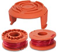 Bobine de fil de rechange pour débroussailleuse,Fil pour Coupe Bordure Worx WG180/WG163/WG175,2 bobines + 1 capuchon-Diamètre : 1,65 mm-3 m